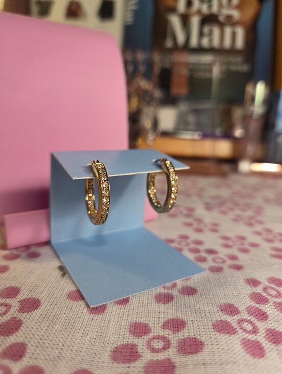 Avon Jewelry - Vintage Avon Glamorous Rhinestone Inside Out Hoop Earrings In Gift Box